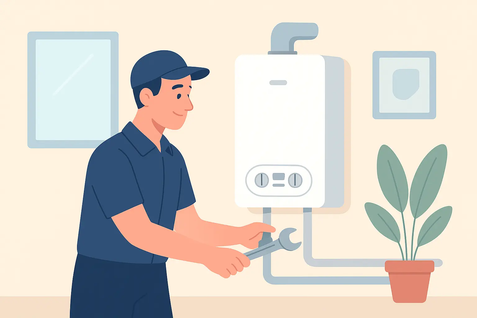 boiler being installed
